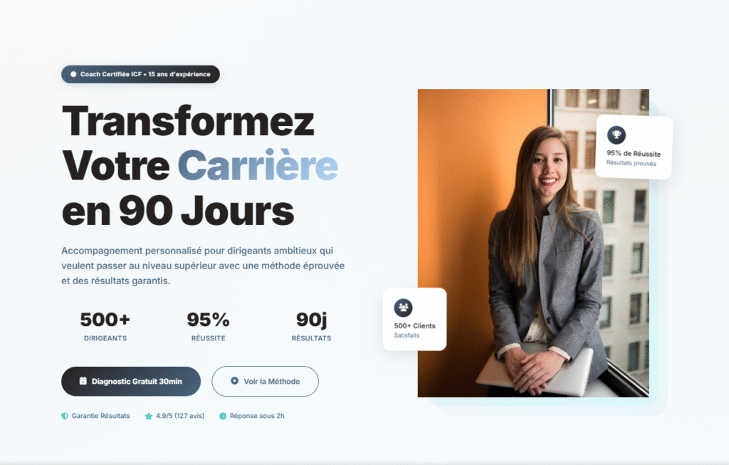 Exemple de Site pour Coach Professionnel – Coaching Individuel & Bilan