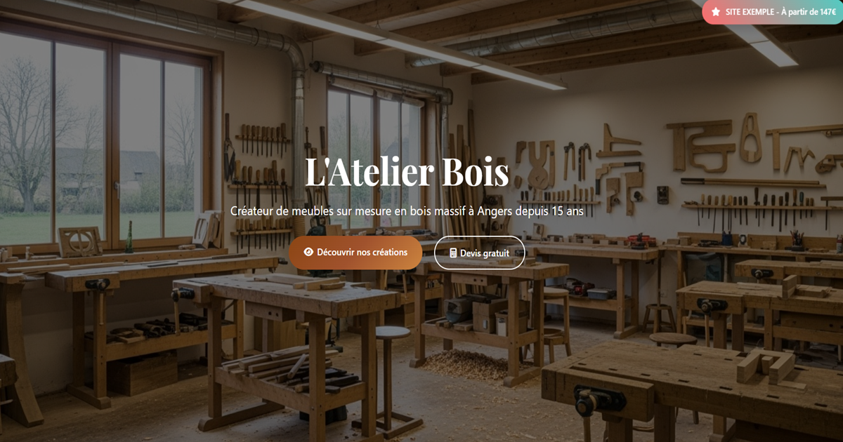 Exemple de Site pour Artisan Menuisier – Meubles sur Mesure