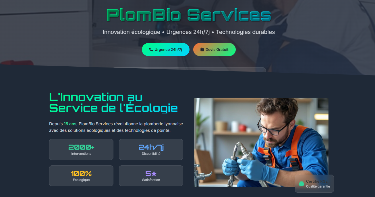 Exemple de Site Web pour Plombier – Dépannage & Installation
