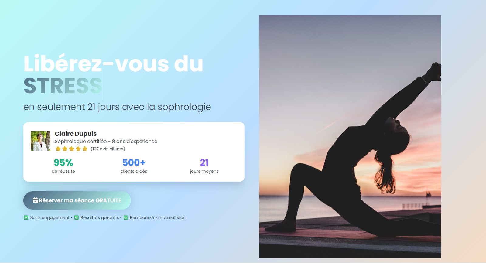 Exemple de Site pour Studio de Yoga – Planning & Réservations